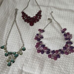 Elegant Multicolor Gemstone Necklace Set